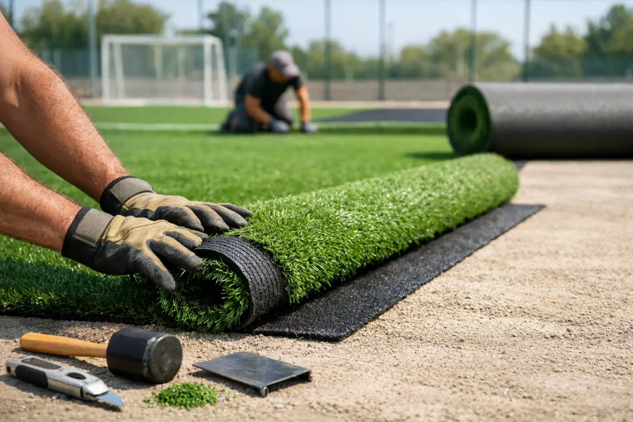 Como instalar grama sint&eacute;tica esportiva