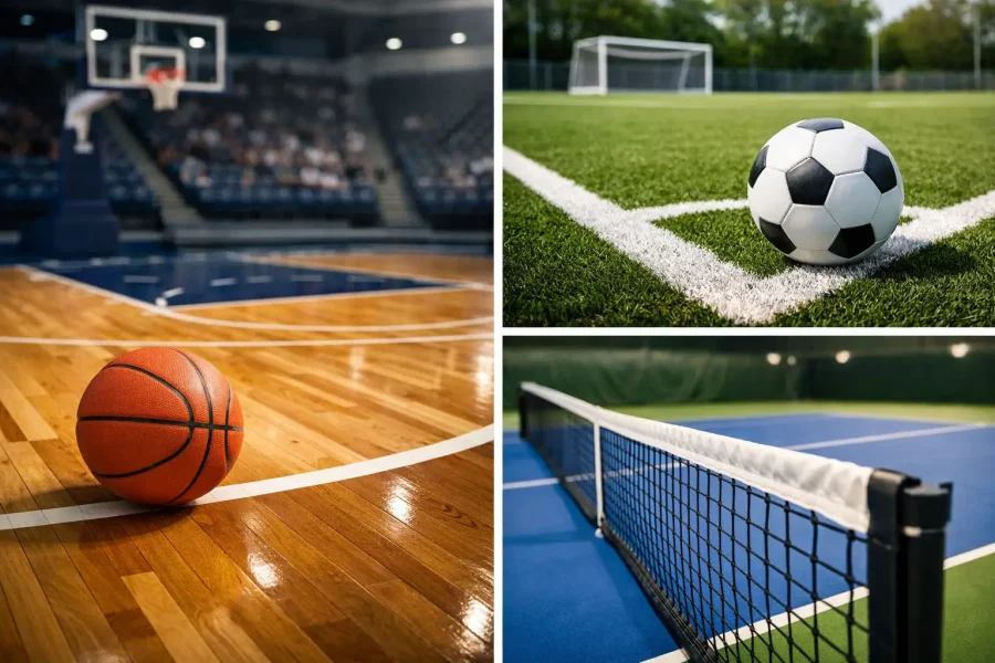 Tipos de pisos esportivos profissionais